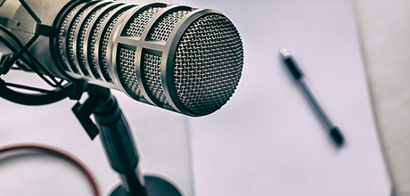 Microphone and notepad