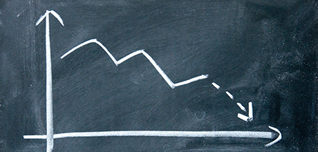 Downward pointing graph