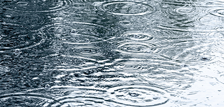 Rain hitting lake