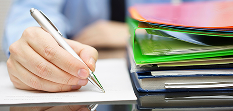 Person signing form