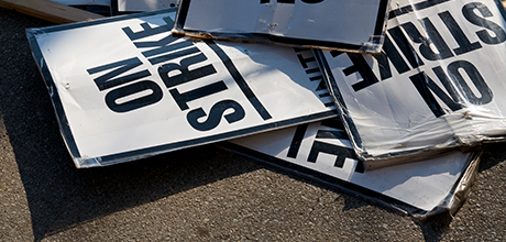 Crushed strike signs