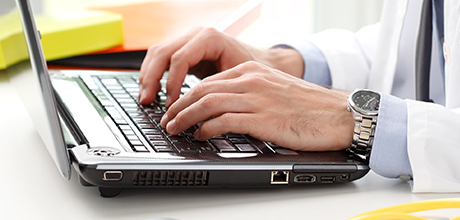 Man typing