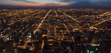 Bird's eye view city
