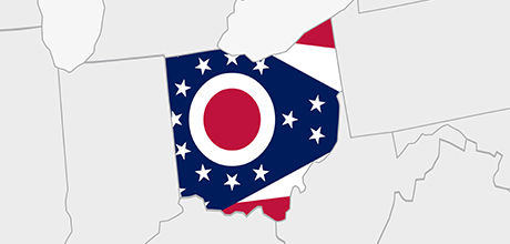 Ohio flag map