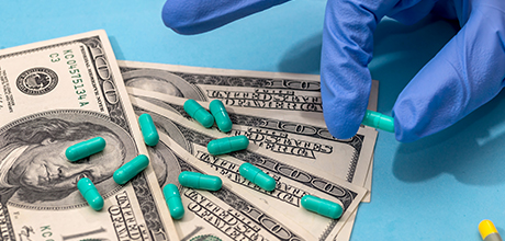 prescription medication and money