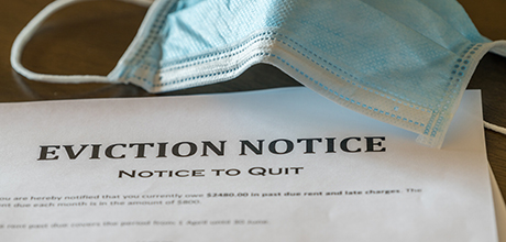 eviction notice & mask
