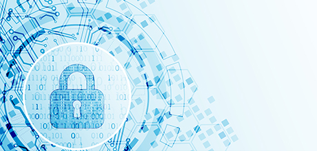 lock on blue background