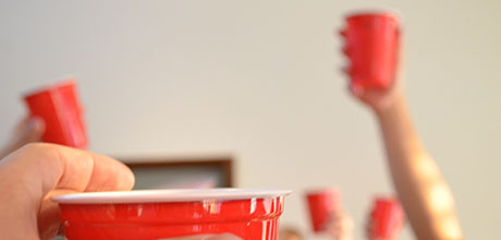 red cups at a party