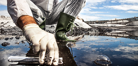 person testing fresh water quality