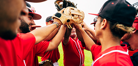 baseball team high five