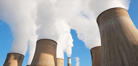 Cooling towers at a coal fueled power station