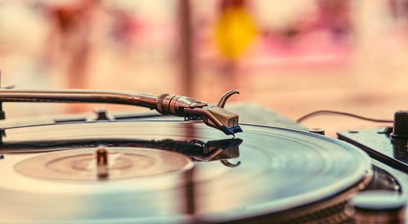 a vinly record being played