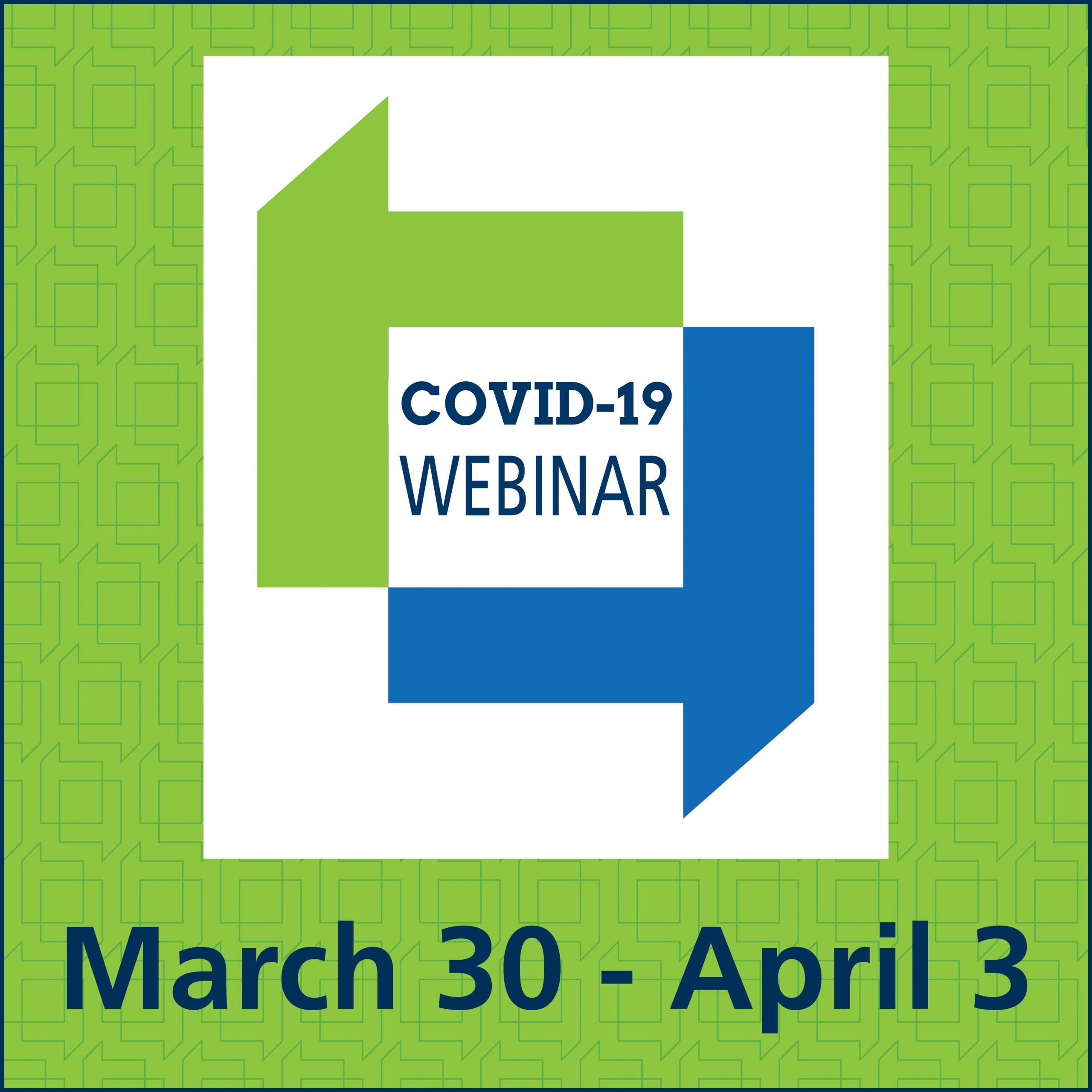 Webinars for the week of March 30 - April 1