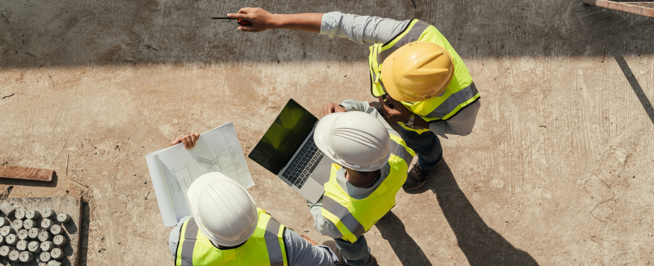 People discussing on a construction site