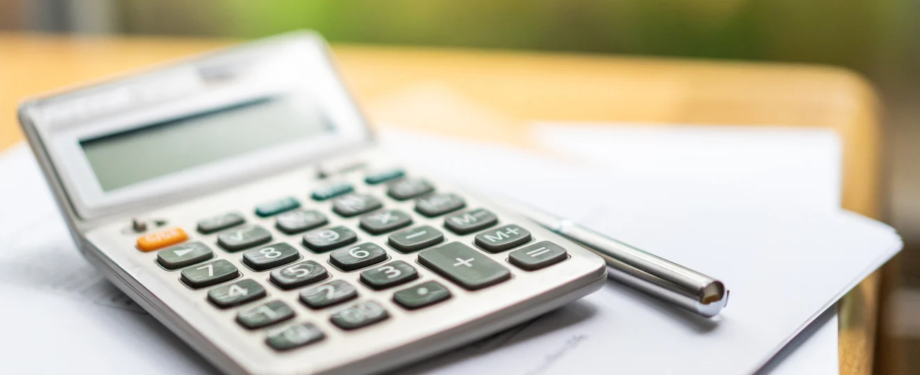 Calculator on a table